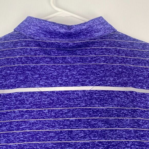 PGA Tour Mens Shirt Polo XL Extra Large Purple Striped Short Sleeve Golf Soft - Picture 4 of 12